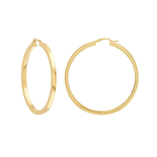 Squared Gold Hoop Earrings#size_40mm