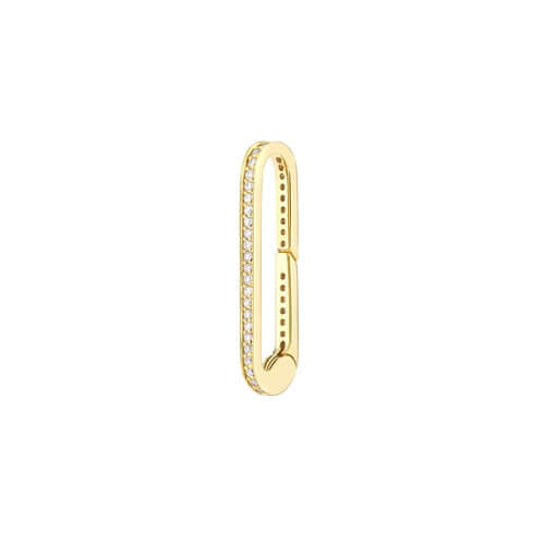 Oval with Diamond Rim Push Lock Necklace | Lisa Robin