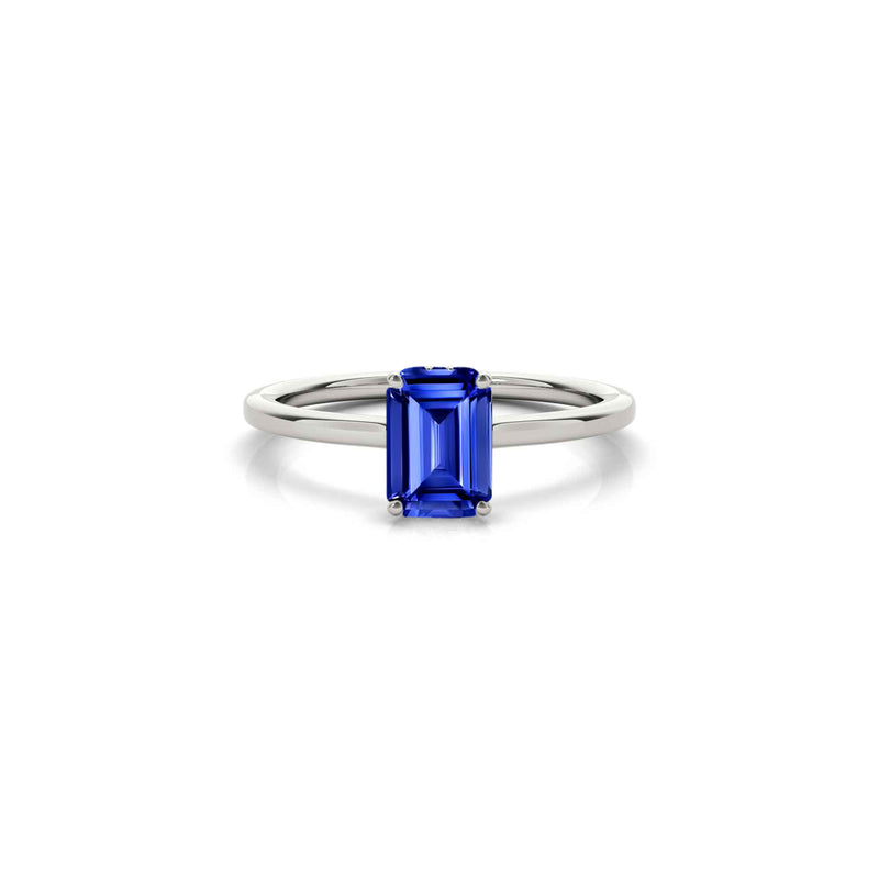 The Casey Hidden Halo Round Blue Sapphire Engagement Ring | Lisa Robin