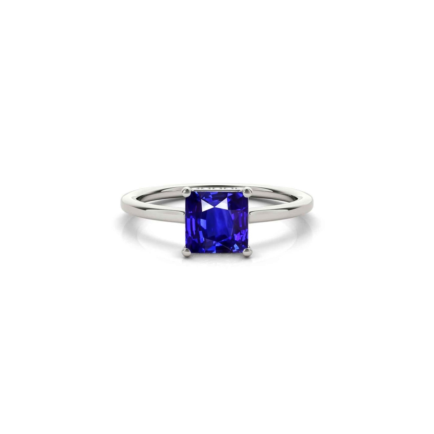 The Casey Hidden Halo Round Blue Sapphire Engagement Ring | Lisa Robin