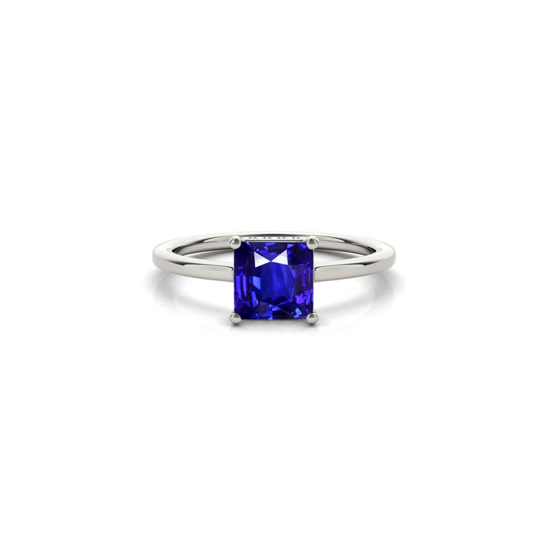 The Casey Hidden Halo Round Blue Sapphire Engagement Ring | Lisa Robin