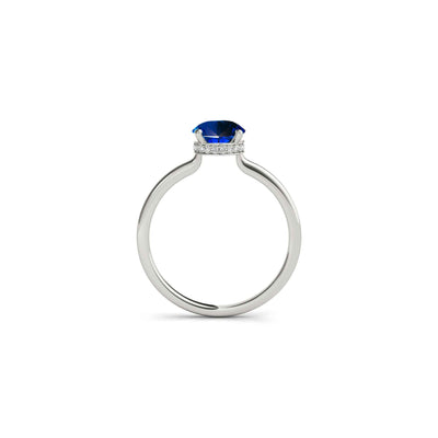 The Casey Hidden Halo Princess Sapphire Engagement Ring | Lisa Robin