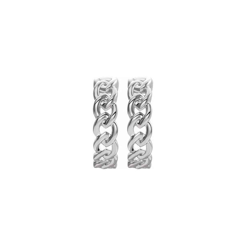 The Chain Link Huggie Hoop Earrings - Lisa Robin