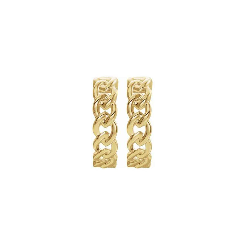 The Chain Link Huggie Hoop Earrings - Lisa Robin