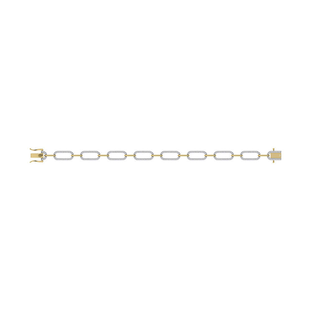Diamond 14K Gold Chain Link Bracelet | Lisa Robin#color_14k-yellow-gold