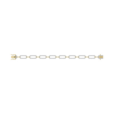 Diamond 14K Gold Chain Link Bracelet | Lisa Robin#color_14k-yellow-gold