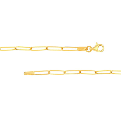 Diamond Accent Gold Paper Clip Chain Necklace Clasp Close Up | Lisa RobinDiamond Accent Gold Paper Clip Chain Necklace | Lisa Robin#color_14k-yellow-gold