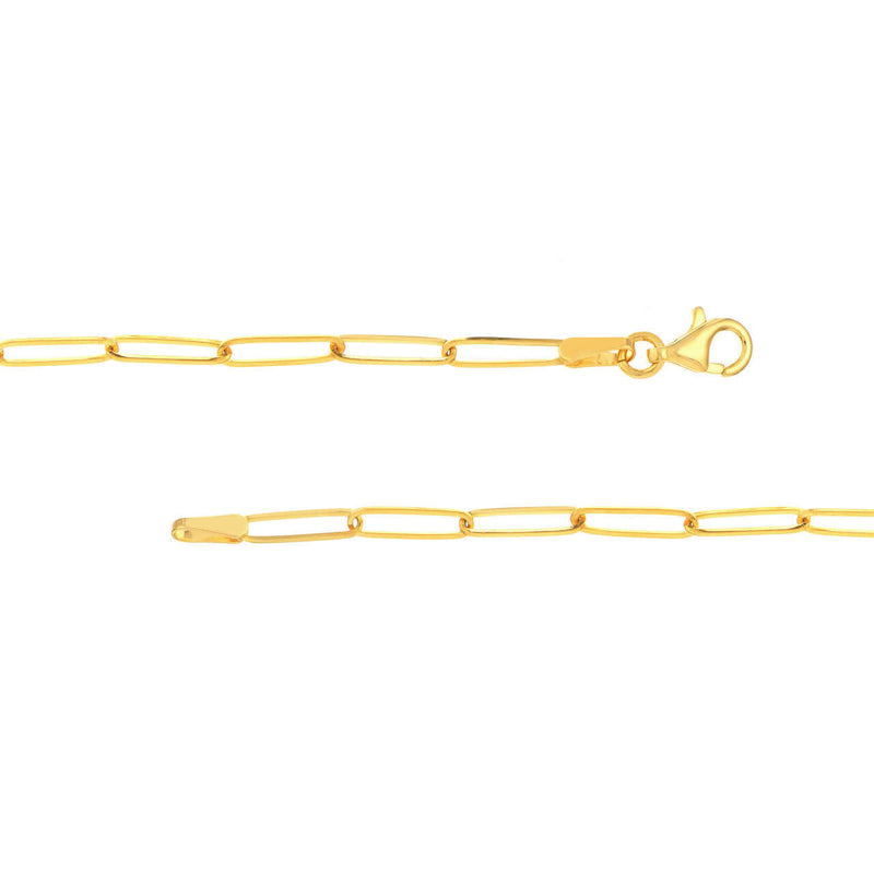 Diamond Accent Gold Paper Clip Chain Necklace Clasp Close Up | Lisa RobinDiamond Accent Gold Paper Clip Chain Necklace | Lisa Robin