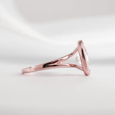 The Emery BeShown in 1.80 carat * The Emery Bezel Diamond Engagement Ring - Lisa Robin#color_14k-rose-gold