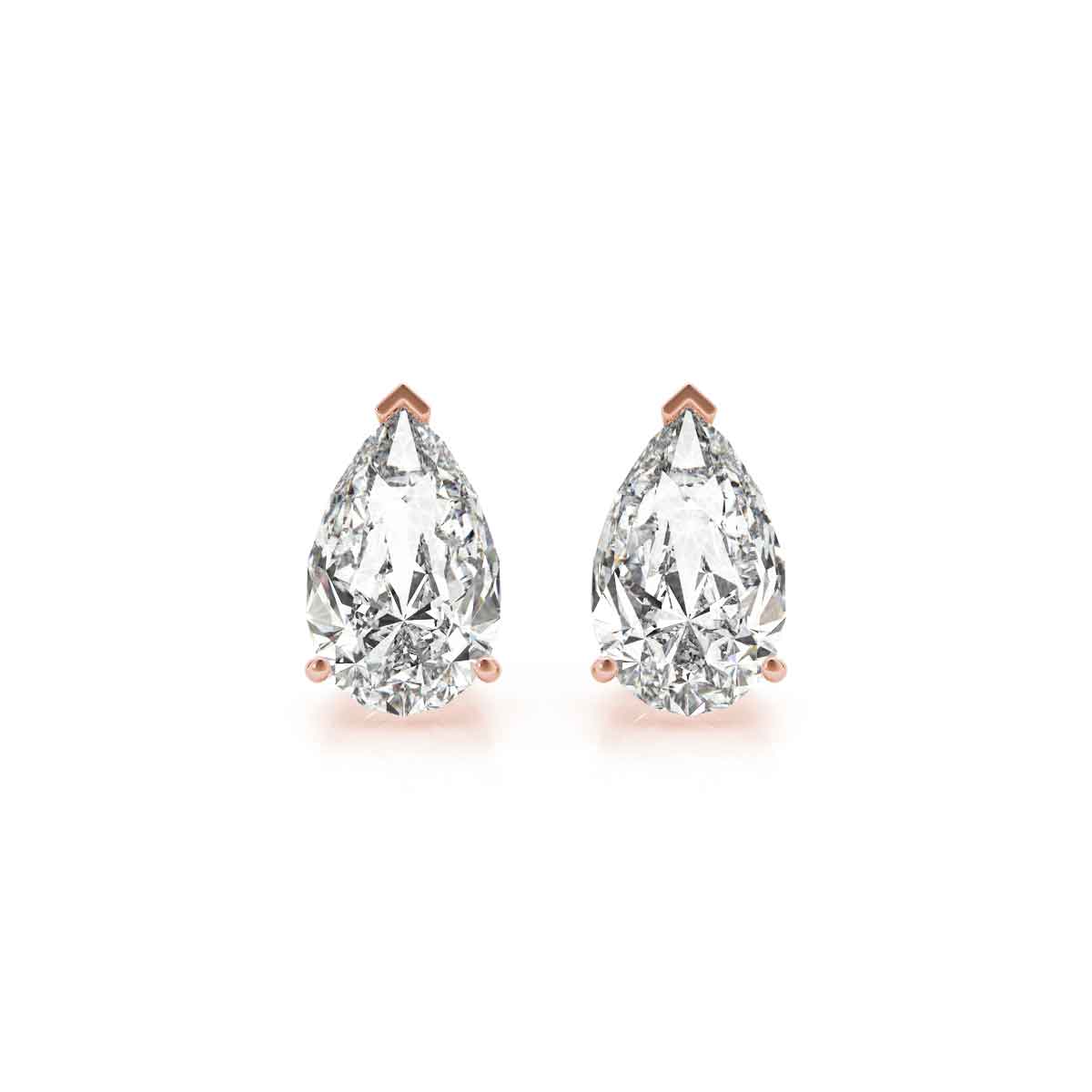 Lab Created Pear Diamond Stud Earrings - Lisa Robin