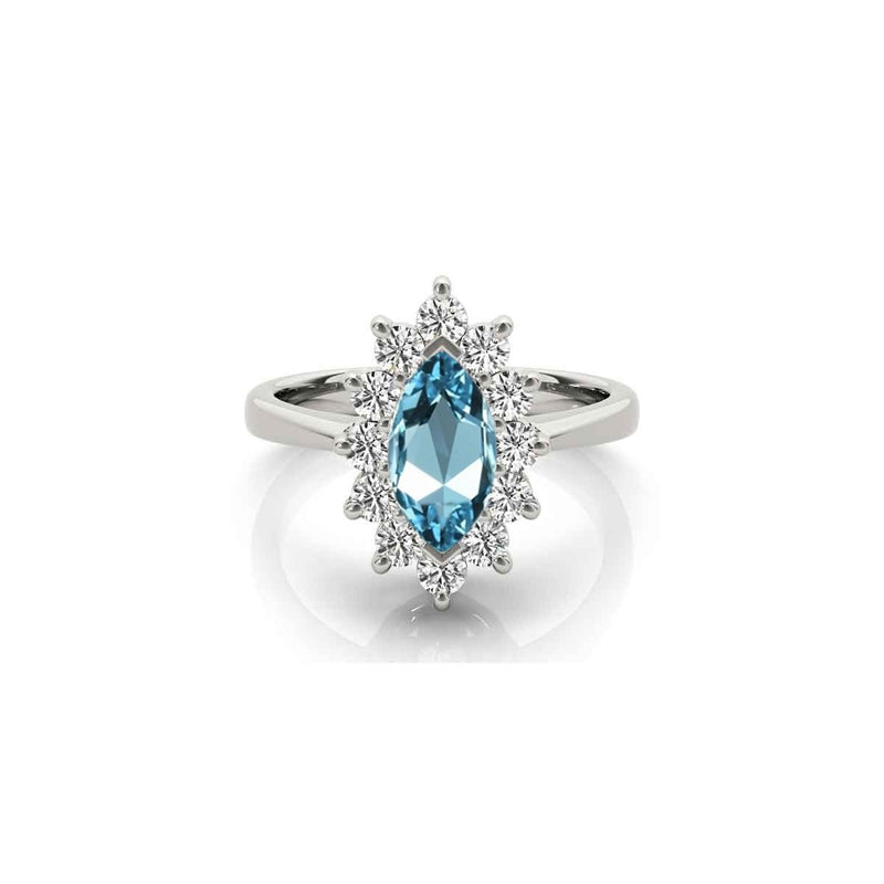 The Hadley Marquise Aquamarine Engagement Ring - Lisa Robin