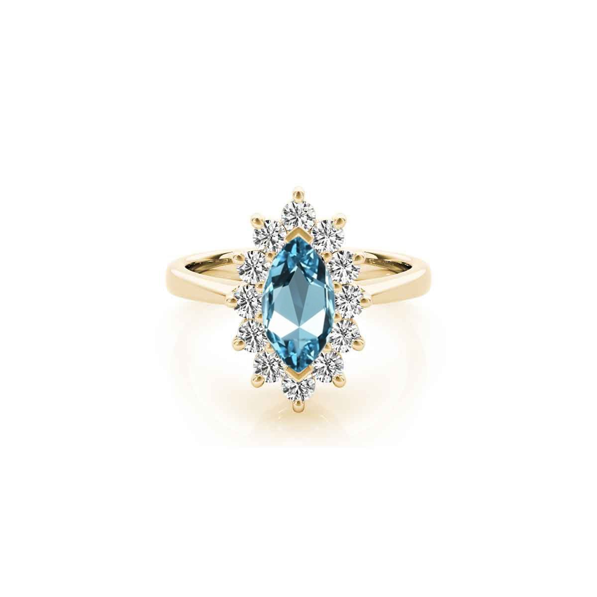 The Hadley Marquise Aquamarine Engagement Ring - Lisa Robin