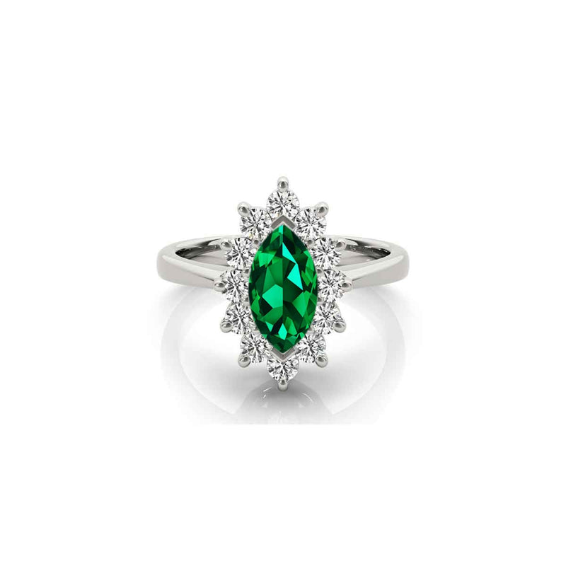 The Hadley Marquise Emerald Engagement Ring - Lisa Robin