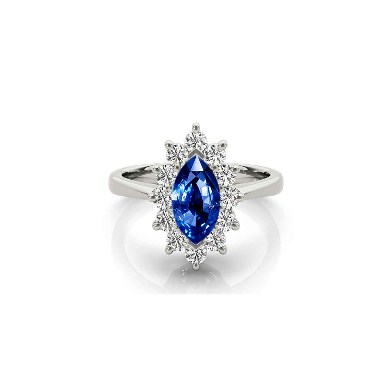 The Hadley Marquise Sapphire Engagement Ring - Lisa Robin