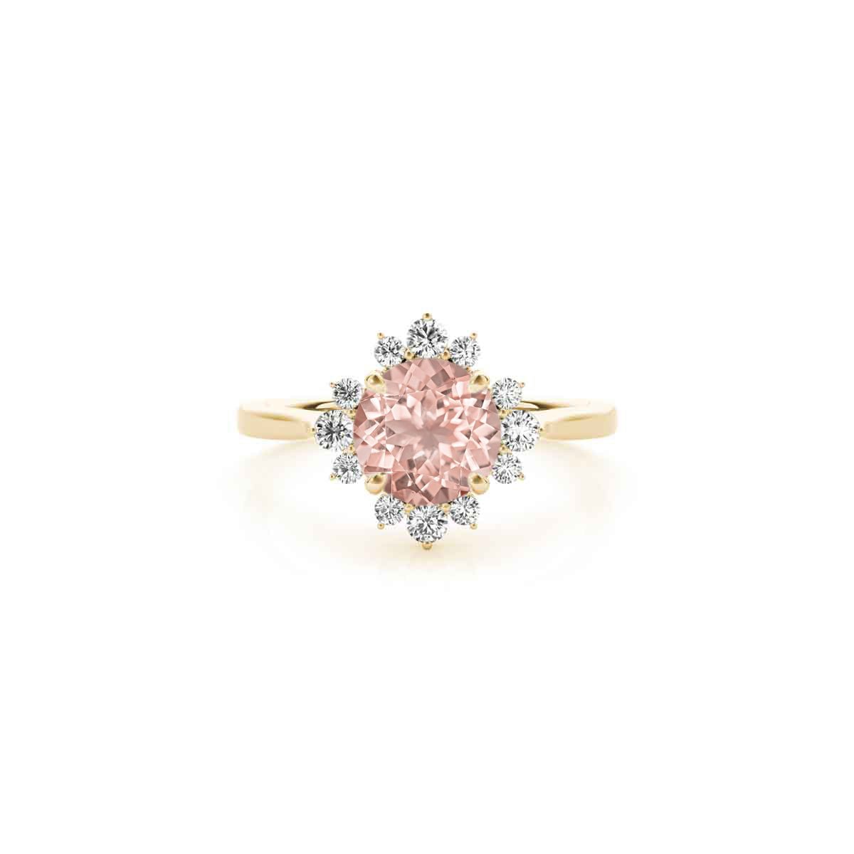 The Jaylin Morganite and Diamond Halo Engagement Ring - Lisa Robin