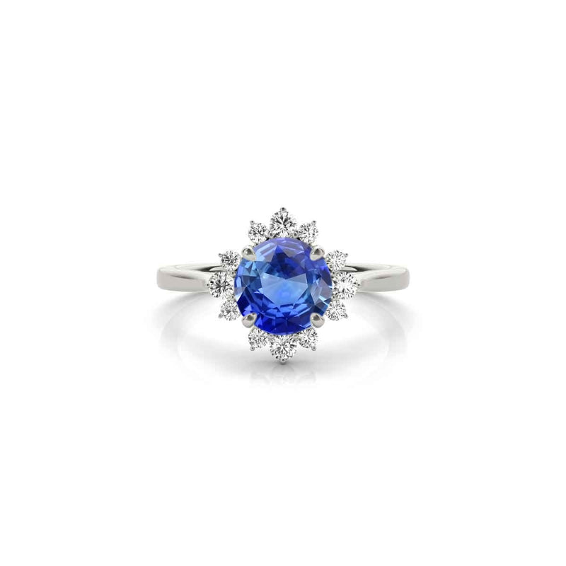 The Jaylin Sapphire and Diamond Halo Engagement Ring - Lisa Robin