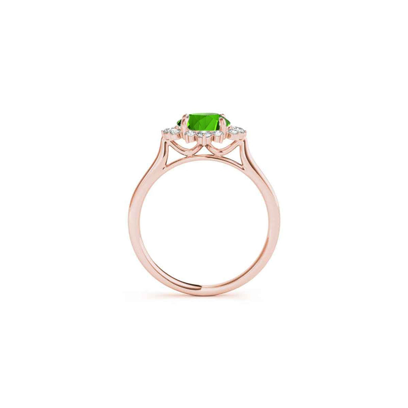 The Jaylin Emerald and Diamond Halo Engagement Ring - Lisa Robin