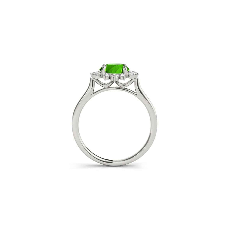 The Jaylin Emerald and Diamond Halo Engagement Ring - Lisa Robin