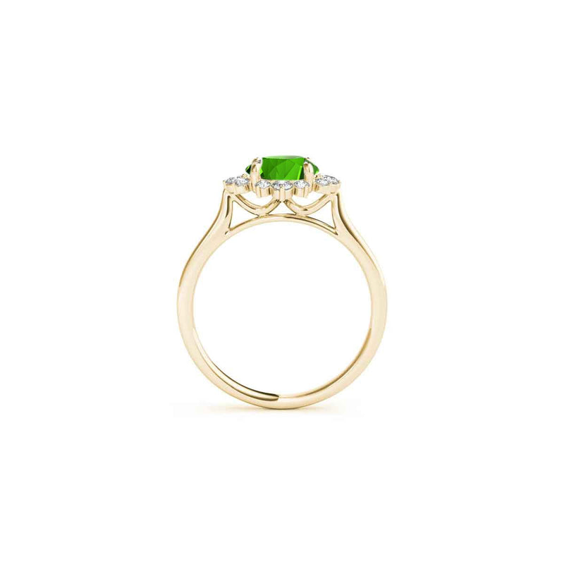 The Jaylin Emerald and Diamond Halo Engagement Ring - Lisa Robin