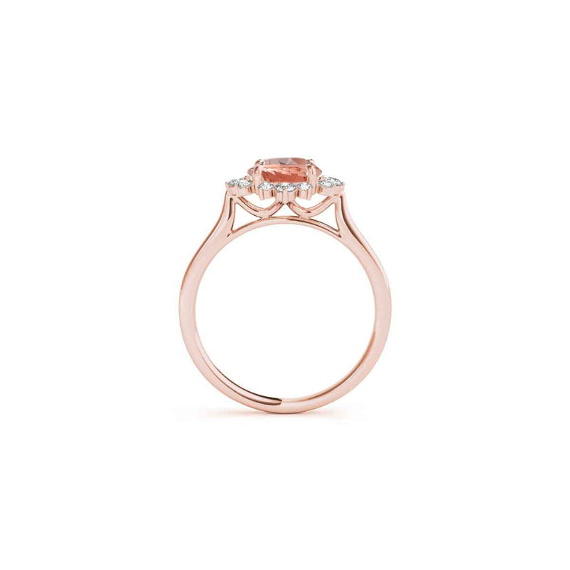 The Jaylin Morganite and Diamond Halo Engagement Ring - Lisa Robin