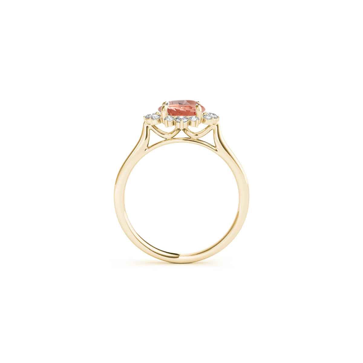 The Jaylin Morganite and Diamond Halo Engagement Ring - Lisa Robin