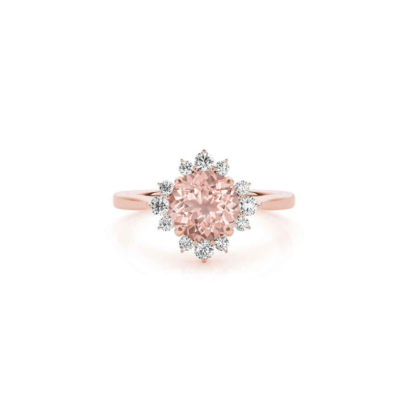 The Jaylin Morganite and Diamond Halo Engagement Ring - Lisa Robin