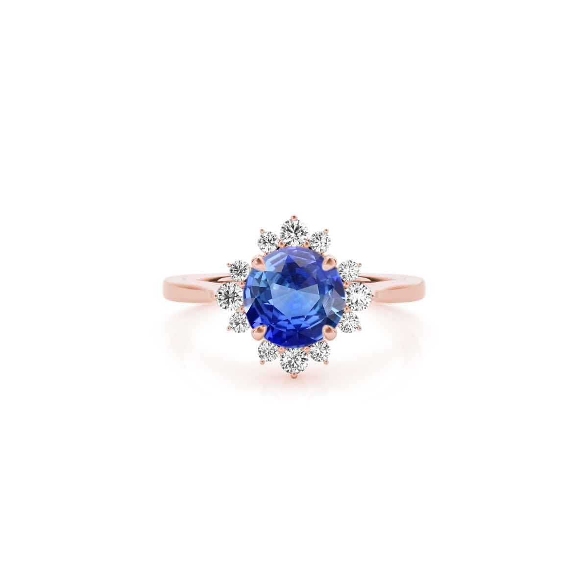 The Jaylin Sapphire and Diamond Halo Engagement Ring - Lisa Robin