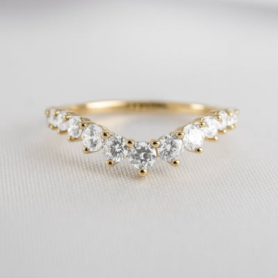 The Kendall Curved Diamond Wedding Ring - Lisa Robin