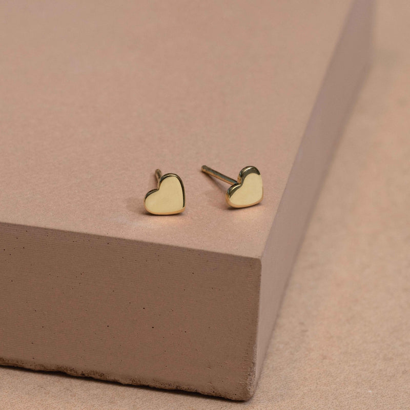 Gold Heart Stud Earring - Lisa Robin