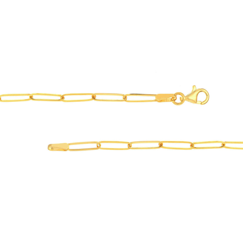 Diamond Accent Gold Paper Clip Chain Necklace | Lisa Robin