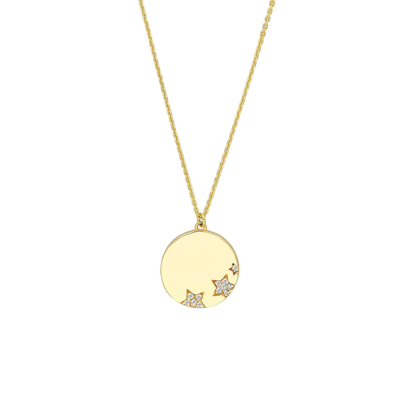 Diamond Stars Gold Medallion Necklace | Lisa Robin