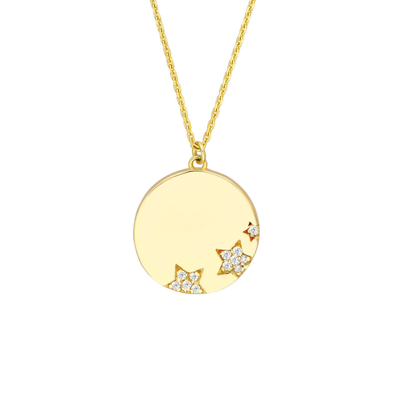 Diamond Stars Gold Medallion Necklace Lisa Robin