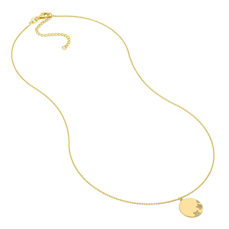 Diamond Stars Gold Medallion Necklace | Lisa Robin