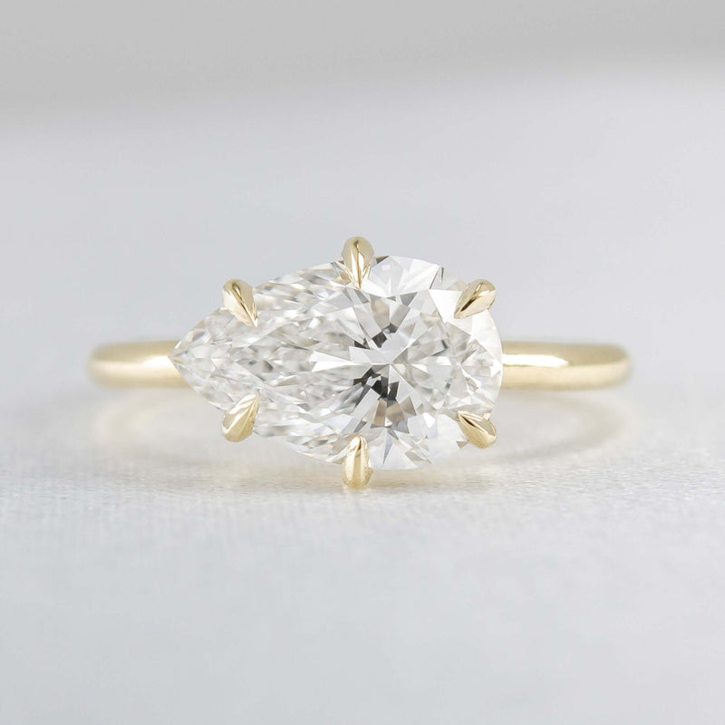 Shown in 2.57 Carat * The Mia East West Pear Diamond Solitaire Engagement Ring | Lisa Robin