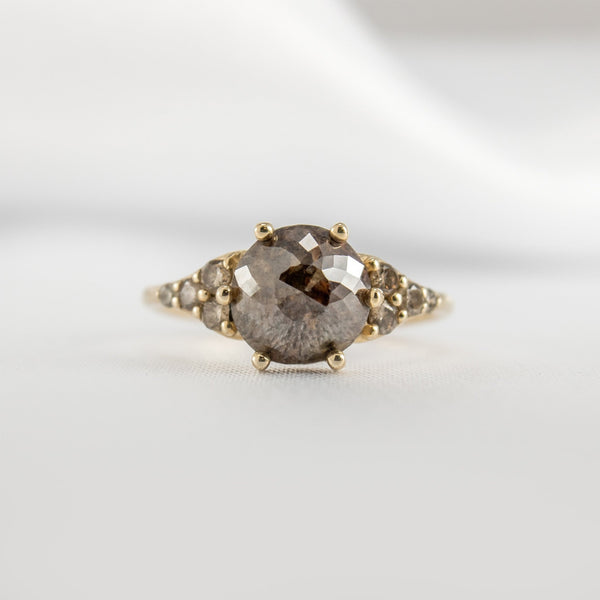 Shown in 1.5 Carat*The Parker Rustic 1.5 Carat Opaque Brown Diamond Ring in yellow gold by Lisa Robin#color_14k-yellow-gold