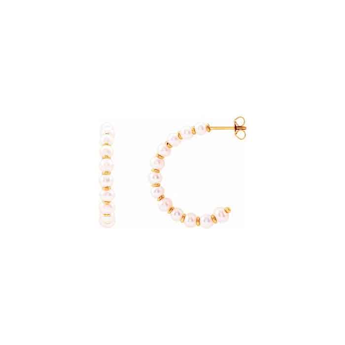 Pearl Hoop Earrings - Lisa Robin