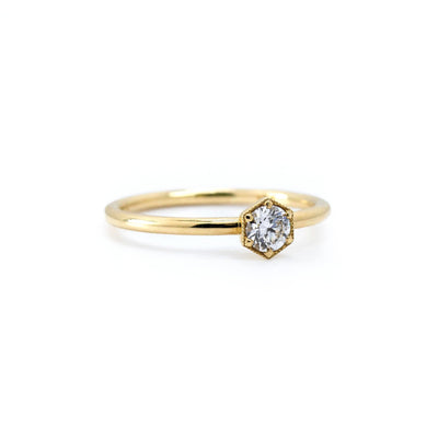 1/3 Carat Diamond Hexagon Ring | Lisa Robin
