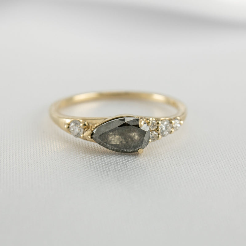 The Peyton Salt and Pepper Pear Diamond Ring - Lisa Robin