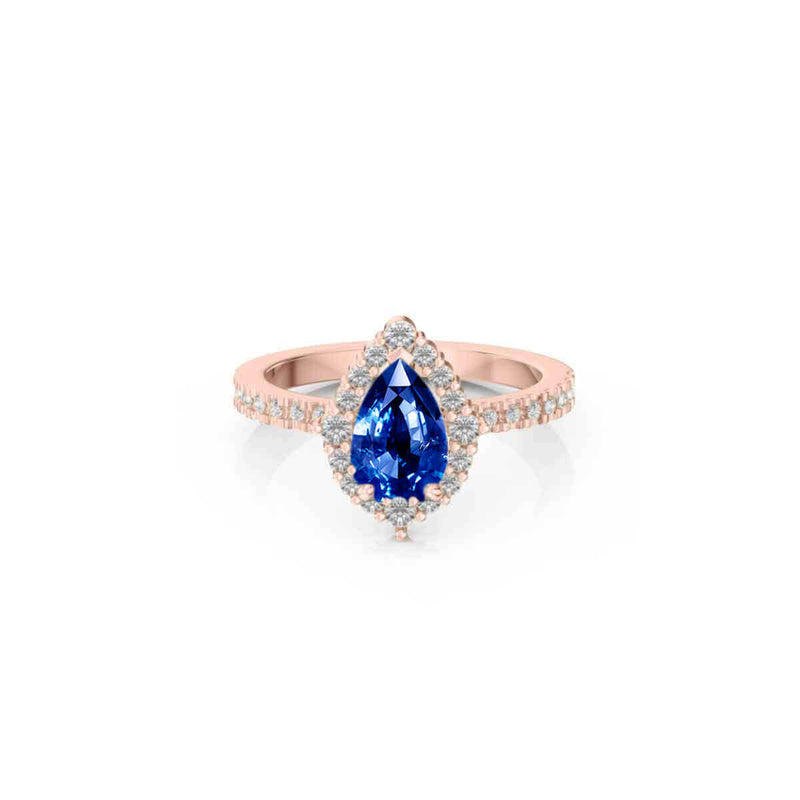 The Sierra Pear Sapphire Halo Engagement Ring | Lisa Robin