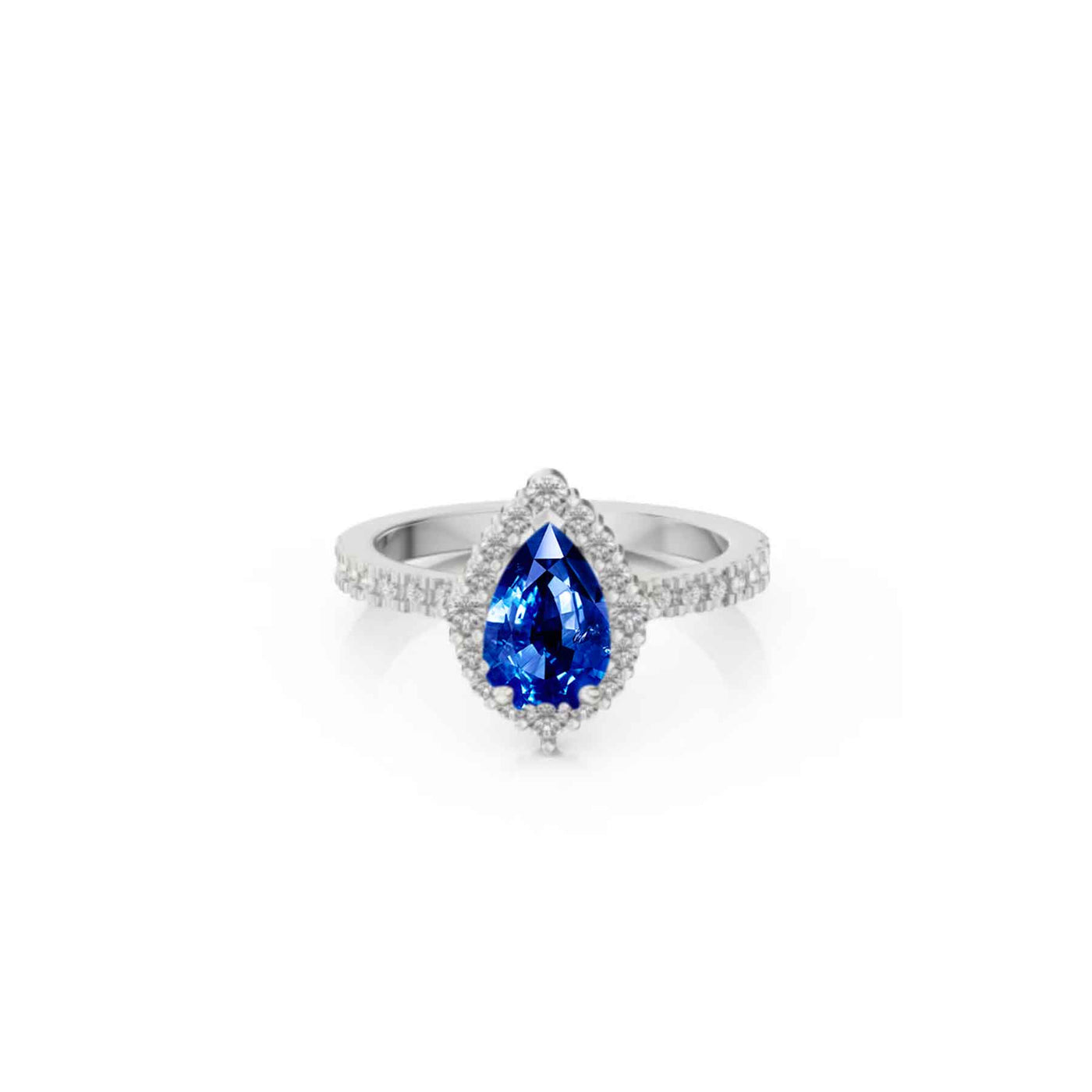 The Sierra Pear Sapphire Halo Engagement Ring | Lisa Robin