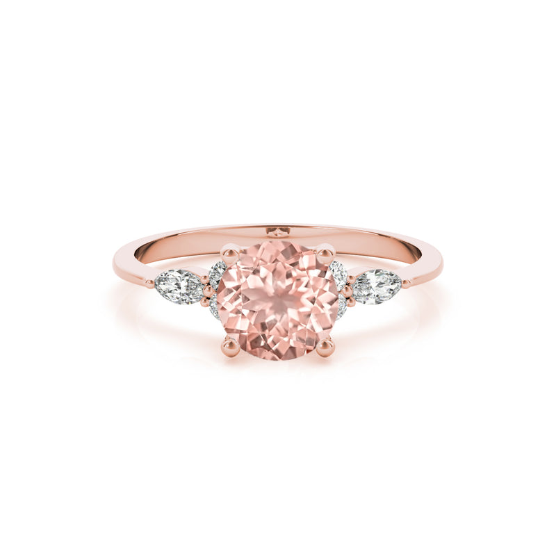 The Sophia Morganite with Marquise Diamond Accented Solitaire Engagement Ring