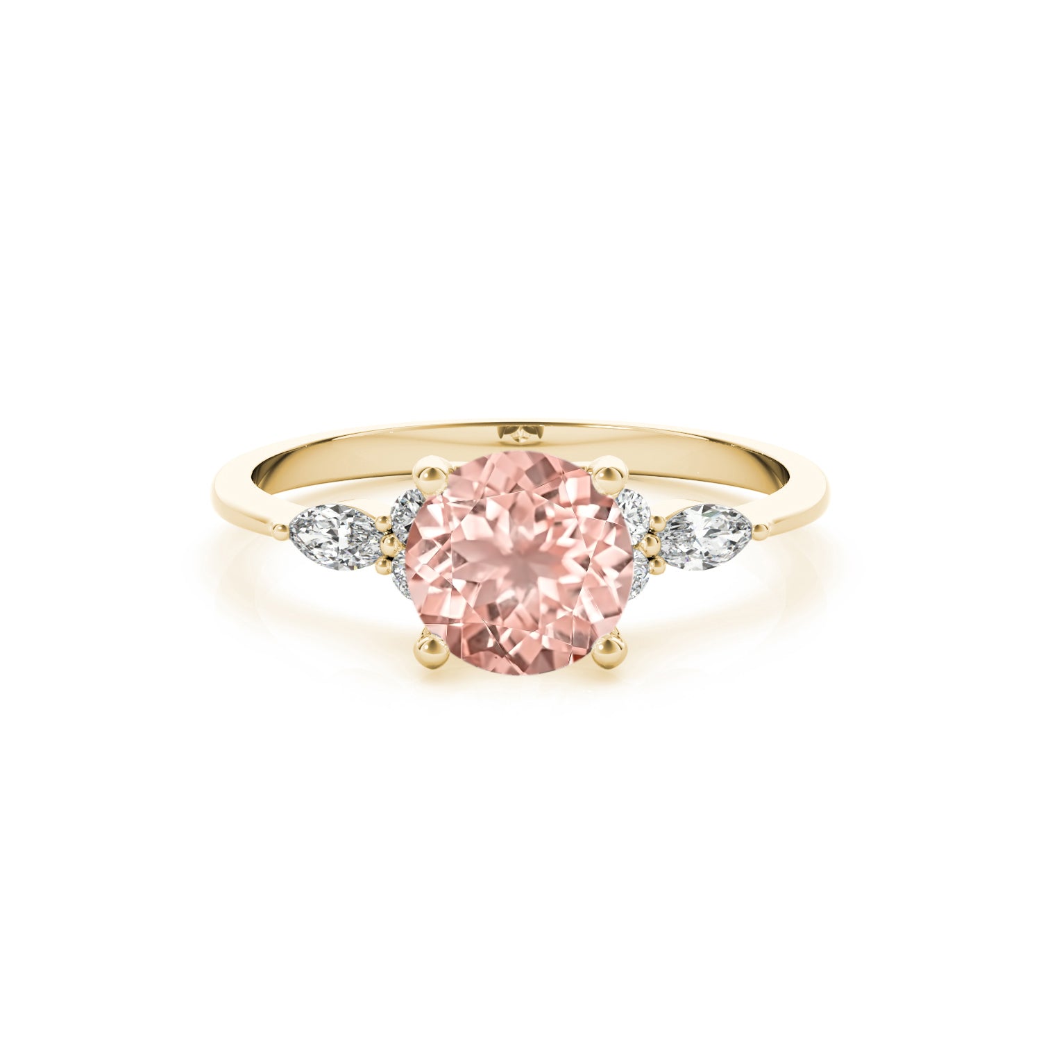 The Sophia Morganite with Marquise Diamond Accented Solitaire Engagement Ring