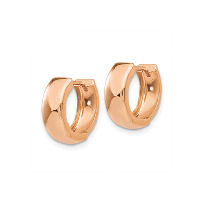 Gold Chunky Huggie Hoop Earrings | Lisa Robin#color_14k-rose-gold