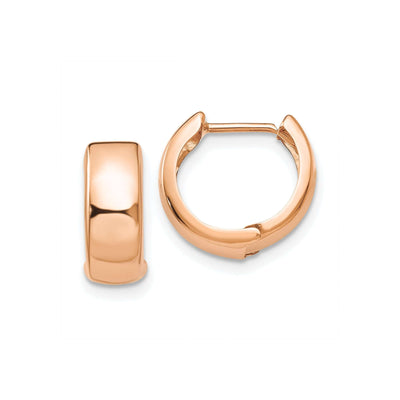 Gold Chunky Huggie Hoop Earrings | Lisa Robin#color_14k-rose-gold