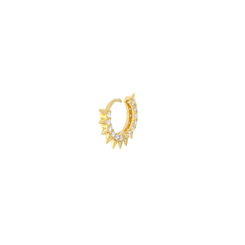 Tiny Gold Diamond Spike Huggie Hoop Earrings - Lisa Robin