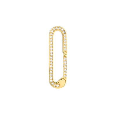 Oval with Diamonds Push Lock Necklace | Lisa Robin