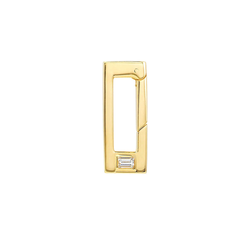 Rectangle with Baguette Diamond Push Lock Necklace | Lisa Robin