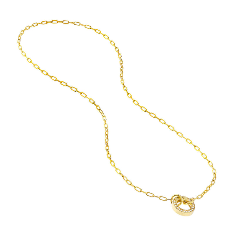 Diamond Circle Push Lock Necklace | Lisa Robin