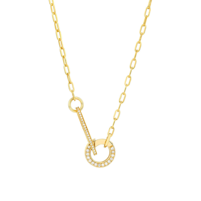 Shown with Diamond Circle Push Lock * Oval with Diamond Rim Push Lock Necklace | Lisa Robin