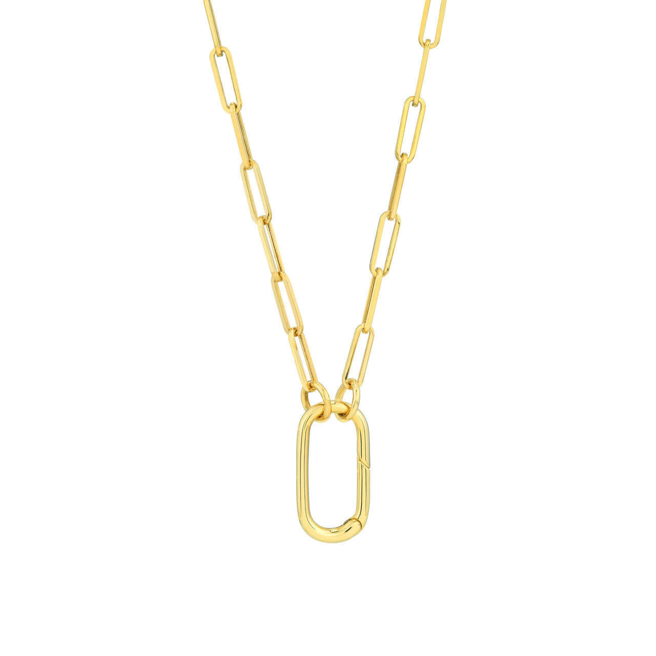 Wide Oval Push Lock Necklace | Lisa Robin